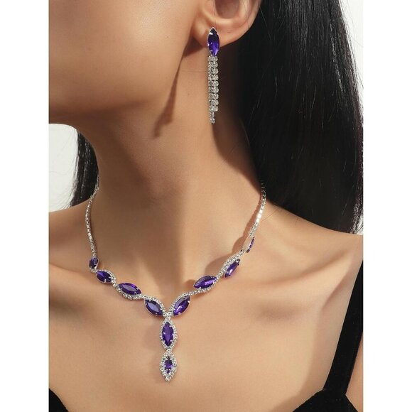 🆕 Choice Of All Prom Bridal Necklace Women Silver Crystal WeddingChoker Jewelry - Picture 3 of 7